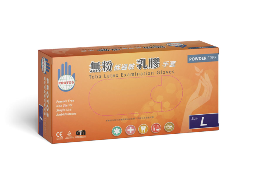 Latex Powder Free - Protos Latex Examination Gloves