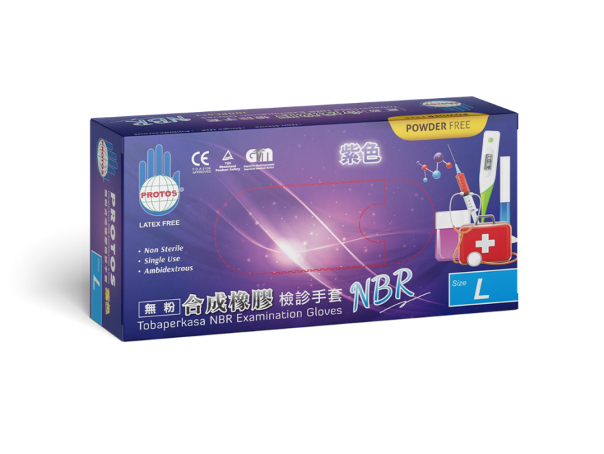 NBR Purple (Thick) - Protos NBR Examination Gloves