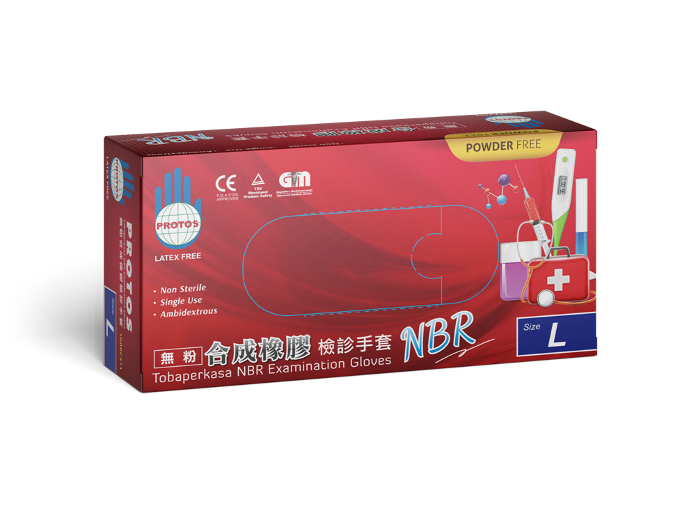 NBR Blue (Thick) - Protos NBR Examination Gloves